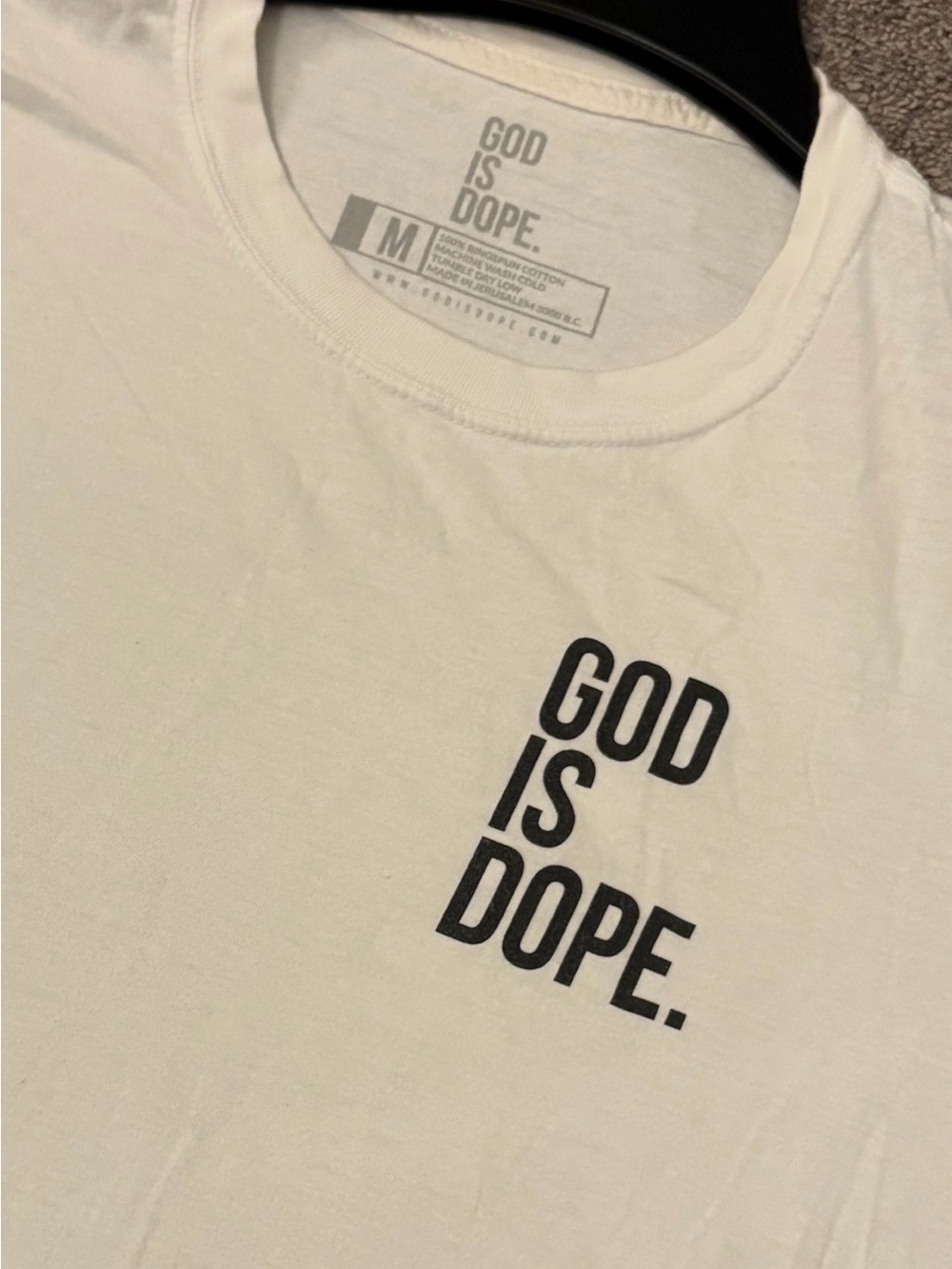God Is Dope White Graphic Tee - Black Text